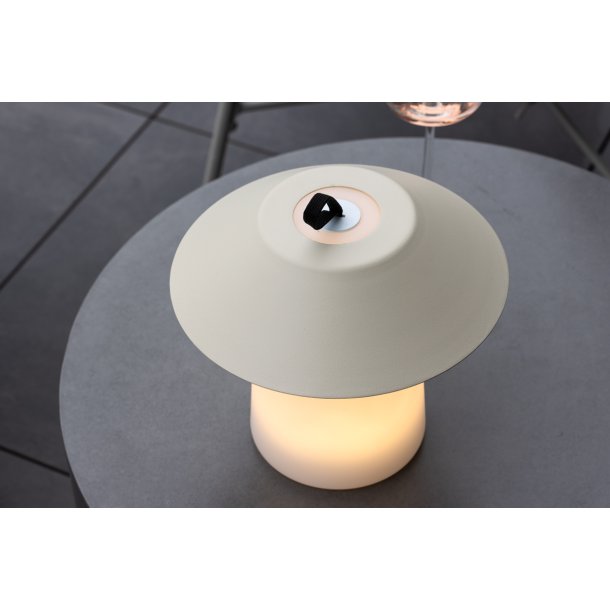 Bolsena - Udendrs bordlampe i beige metal og plast