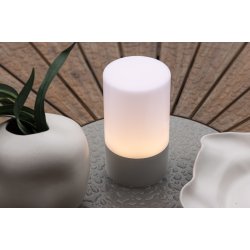 Orta - Udendrs cylinderformet bordlampe i gr metal og plast