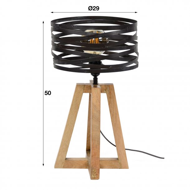 Tvist - Spndende bordlampe i metal og tr