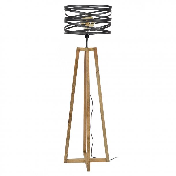 Tvist - Spndende gulvlampe i metal og tr