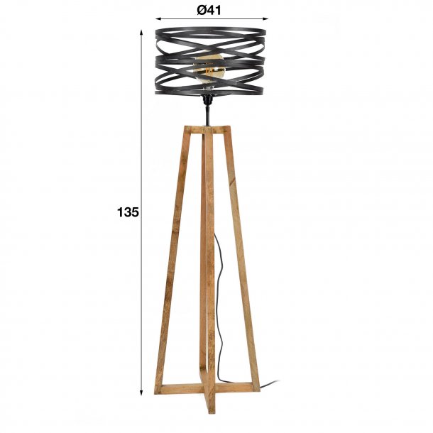 Tvist - Spndende gulvlampe i metal og tr