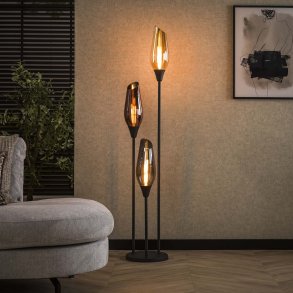 Kubo - Gulvlampe med tre forskellige glasskærme, højde 168 cm