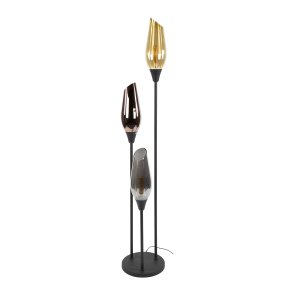 Kubo - Gulvlampe med tre forskellige glasskærme, højde 168 cm
