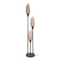  Kubo - Golvlampa med frostade bruna glassk�rmar, h�jd 168 cm