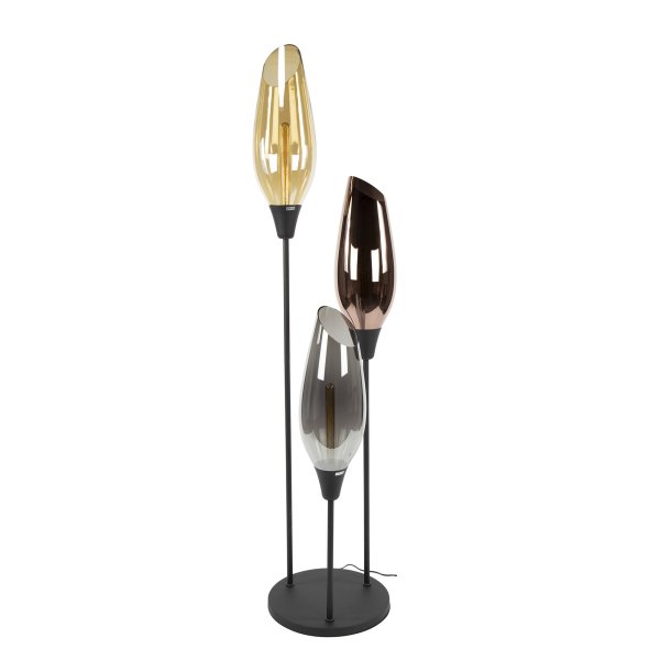 Kubo - Gulvlampe med tre forskellige glasskrme, hjde 178 cm