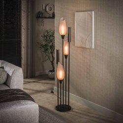 Cosa - Gulvlampe i farvet glas og bronzefarvet metal