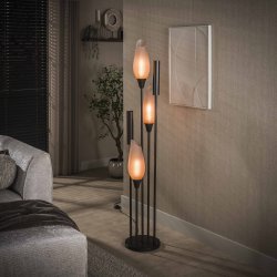 Cosa - Gulvlampe i farvet glas og bronzefarvet metal