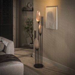 Cosa - Gulvlampe i farvet glas og bronzefarvet metal