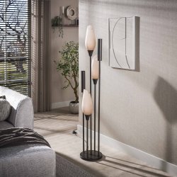 Cosa - Gulvlampe i farvet glas og bronzefarvet metal