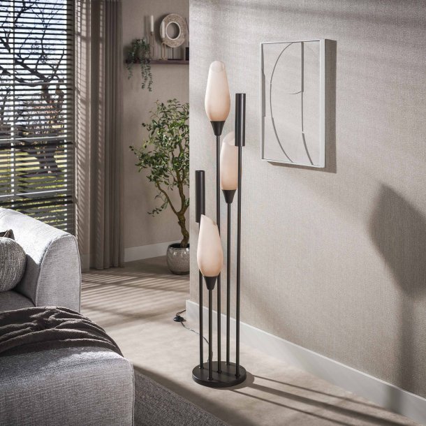 Cosa - Gulvlampe i farvet glas og bronzefarvet metal