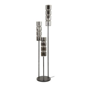 Baldo - Gulvlampe i metal og forkromet glas