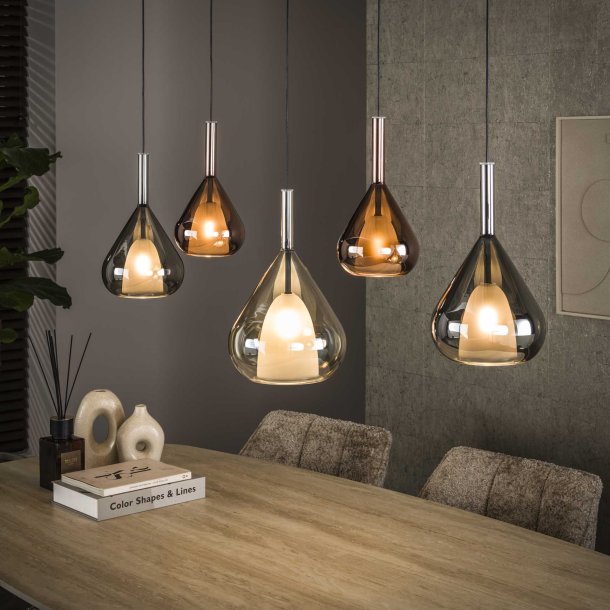 Blast - Loftlampe med fem dr�beformede glaskupler
