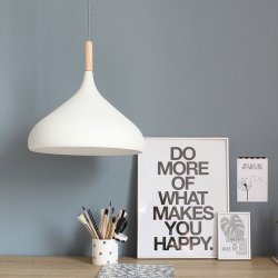 Gine - loftlampe i hvid metal og tr