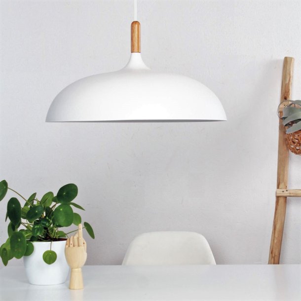 Gine-B - loftlampe i hvid metal og tr