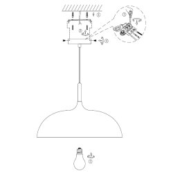 Gine-B - loftlampe i hvid metal og tr