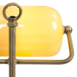 Deed - Bordlampe i bronze og gult glas