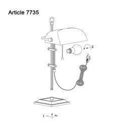 Deed - Bordlampe i bronze og gult glas