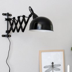 Caine - vglampe i sort metal med sakseudtrk