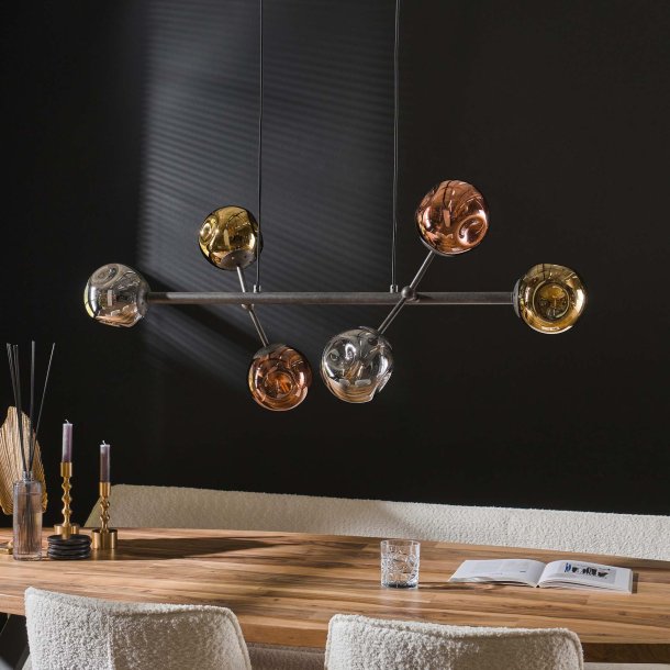 Molecule - Loftlampe med tre mixede glasfarver