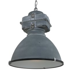 Bale - industri loftlampe i gr eller sort metal, skrmdiameter 47 cm.
