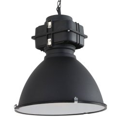 Bale - industri loftlampe i gr eller sort metal, skrmdiameter 47 cm.