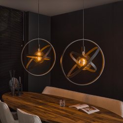 Universe - Loftlampe med to rustikke skrme i metal