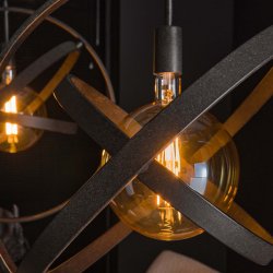 Universe - Loftlampe med to rustikke skrme i metal