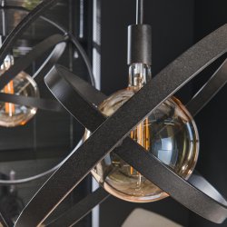 Universe - Loftlampe med to rustikke skrme i metal