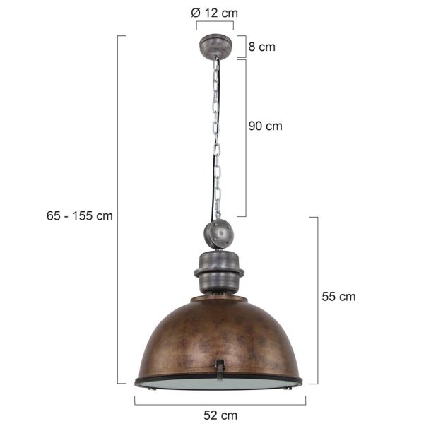 Bikkel - loftlampe  52 cm, to forskellige finish