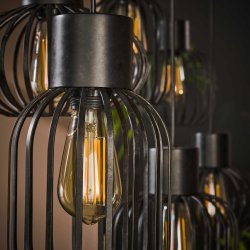 Luke - Loftlampe med seks metalskrme i forskellige former