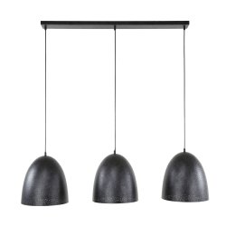 Aronas - Loftlampe med tre skrme i sort hullet metal