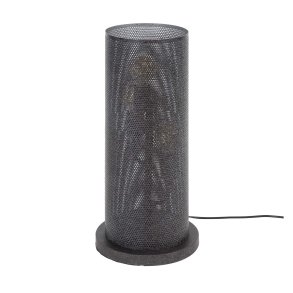 Rollo - Bordlampe i cylinderformet sort perforeret metal