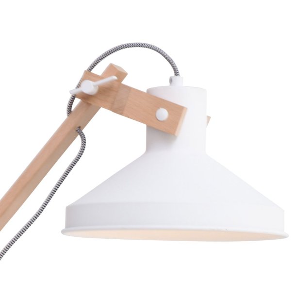 Edward - bordlampe i tr og hvidt metal
