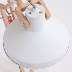 Edward - bordlampe i tr og hvidt metal