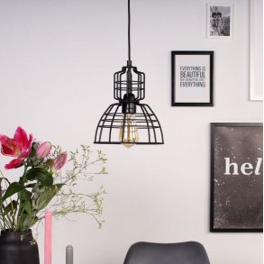 Moretti - pendel i svart metall rutmnster