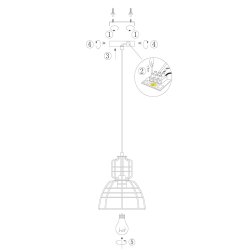 Moretti - pendel i sort metal gitter design