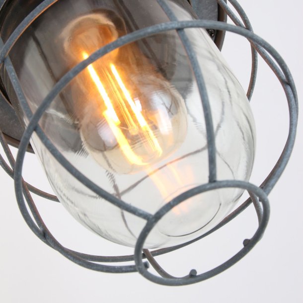 Adra - industriel loftlampe i to metalfarver