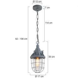 Adra - industriel loftlampe i to metalfarver