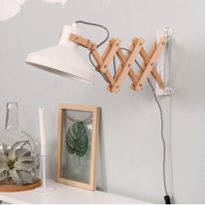 Edward - vgglampa i tr och vit metall