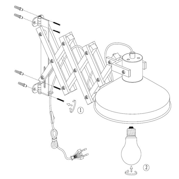 Edward - vglampe i tr og hvidt metal