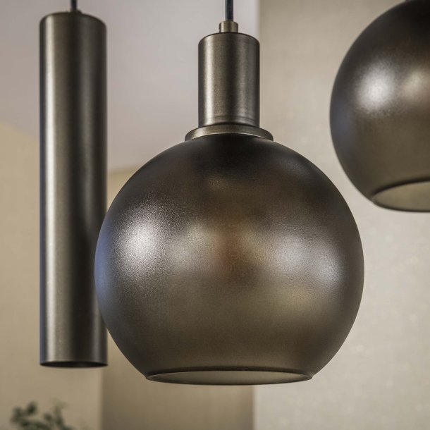 Bambino - Taklampa med en kombination av sju kupoler i glas och brun metall