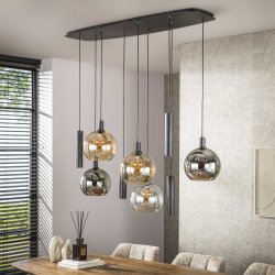 Bambino - Taklampa med kombination av glas- och metallsk�rmar