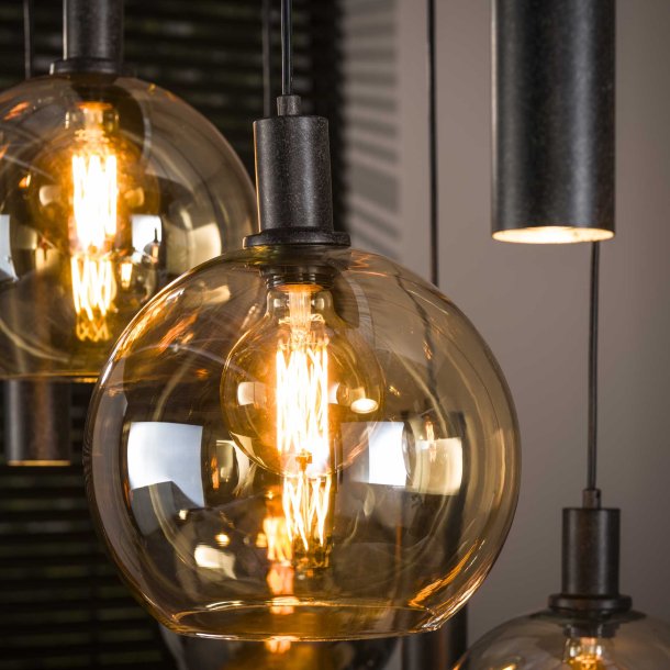 Bambino - Taklampa med kombination av glas- och metallsk�rmar