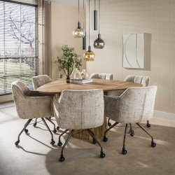 Bambino - Taklampa med kombination av fem kupoler i glas- och metall