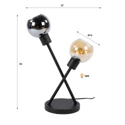 Maxus � Bordslampa med tv� olika glassk�rmar