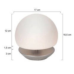 Koba- bordlampe i glas med tre forskellige understel