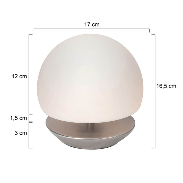 Koba- bordlampe i glas med tre forskellige understel