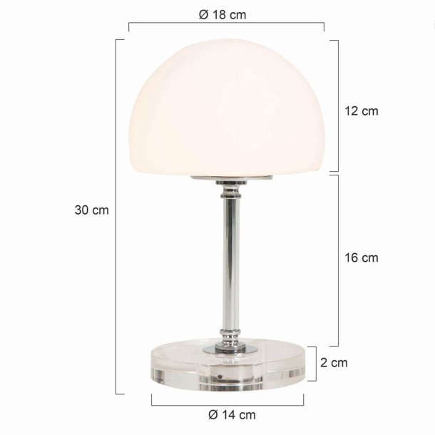 Sinatra - Bordlampe i krom og glas