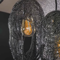 Malla - Loftlampe med fem skrme i artic black metal