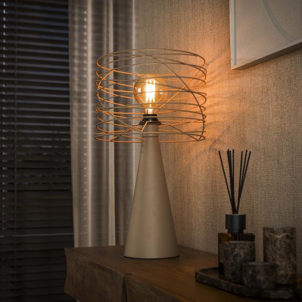 Curly � Bordslampa i beige metall